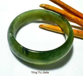 Gorgeous Green Chinese Jade Bangle Bracelet 52 mm (NJ-2671)