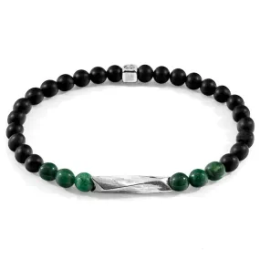 GREEN JADE ORINOCO SILVER AND STONE BRACELET