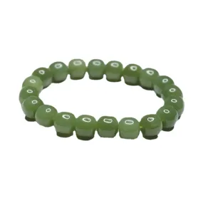 Green Jade Sterling Silver Bracelet