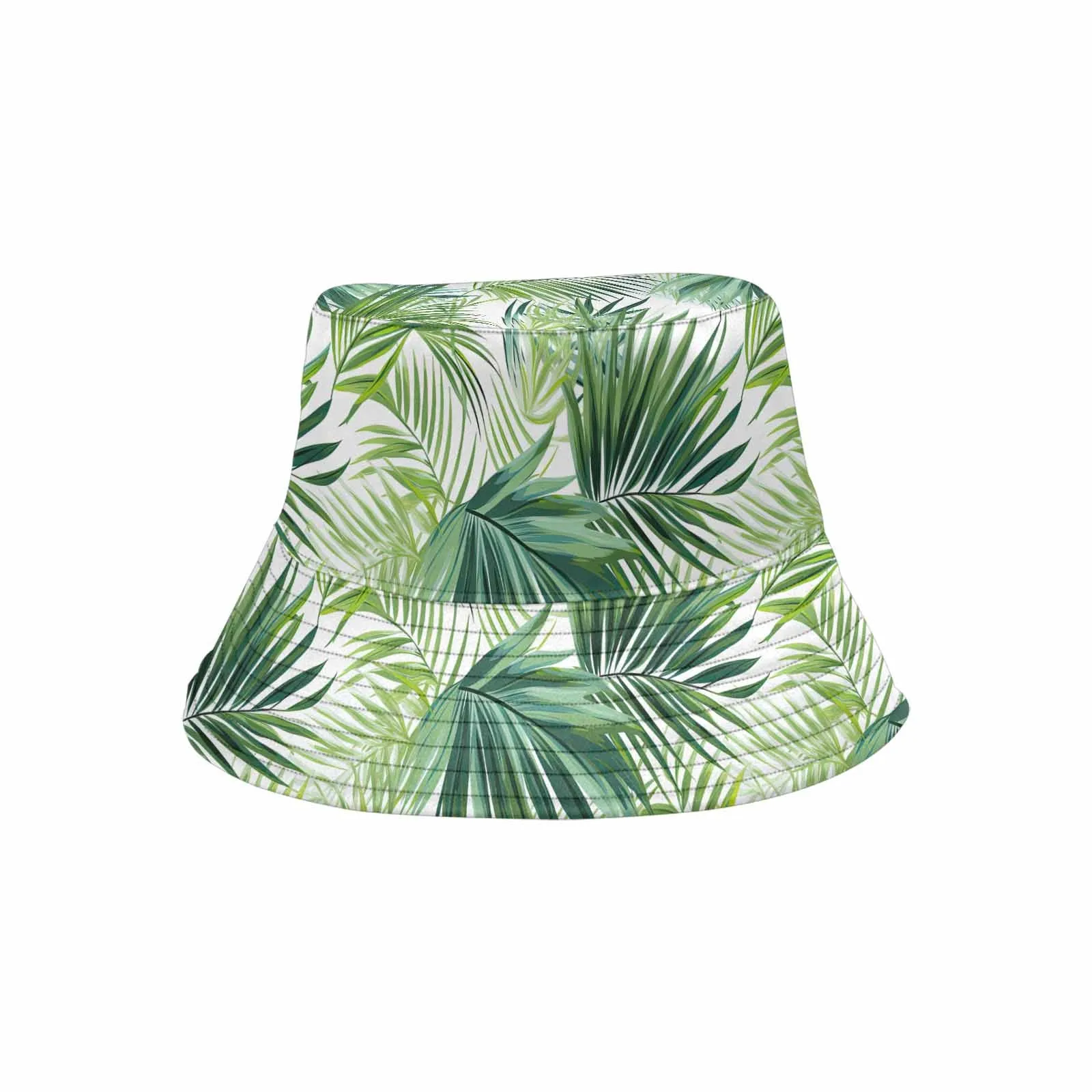 Green Palm Leaves  Unisex Summer Single-Layer Bucket Hat