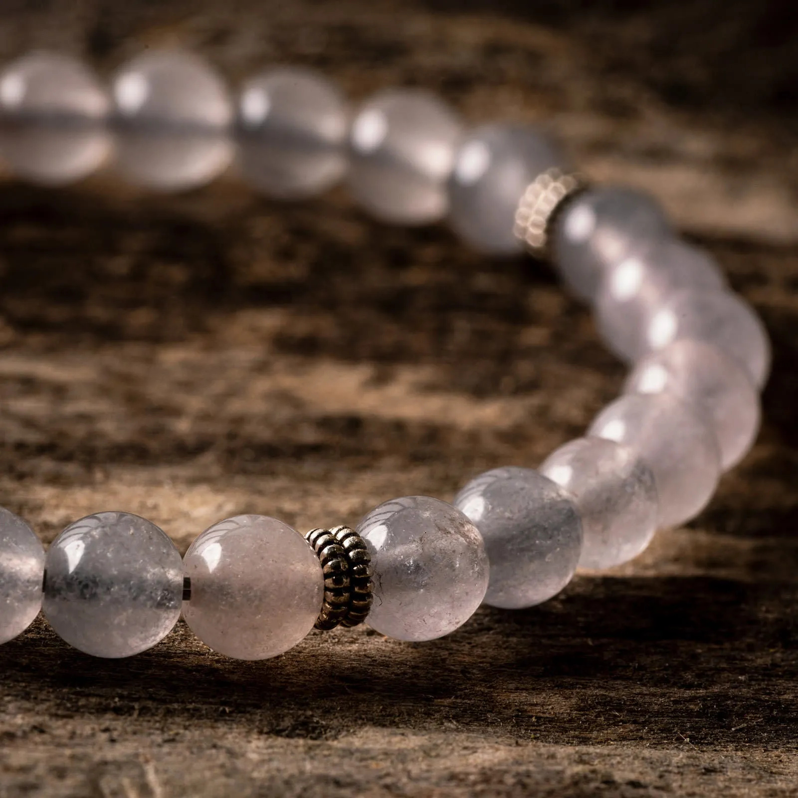 Grey Jade Natural Gemstone Bracelet (Clear or Solid)