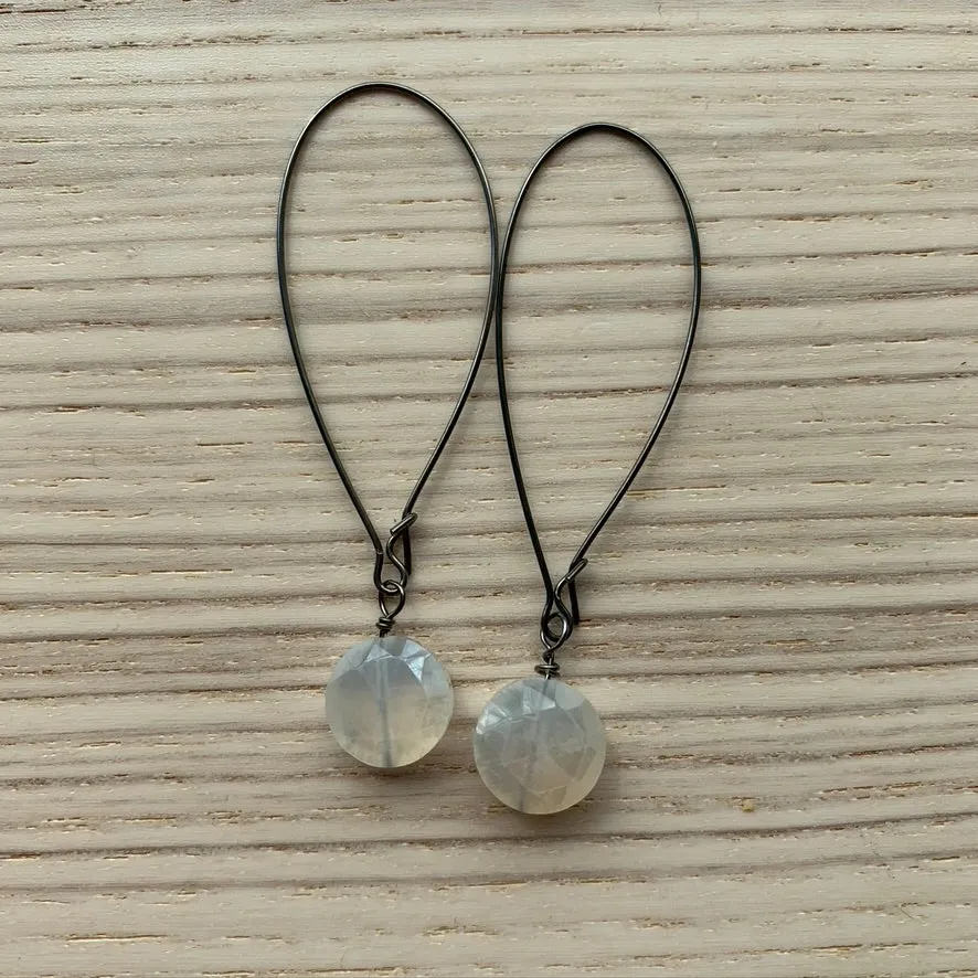 Gunmetal Stella Gemstone Earrings