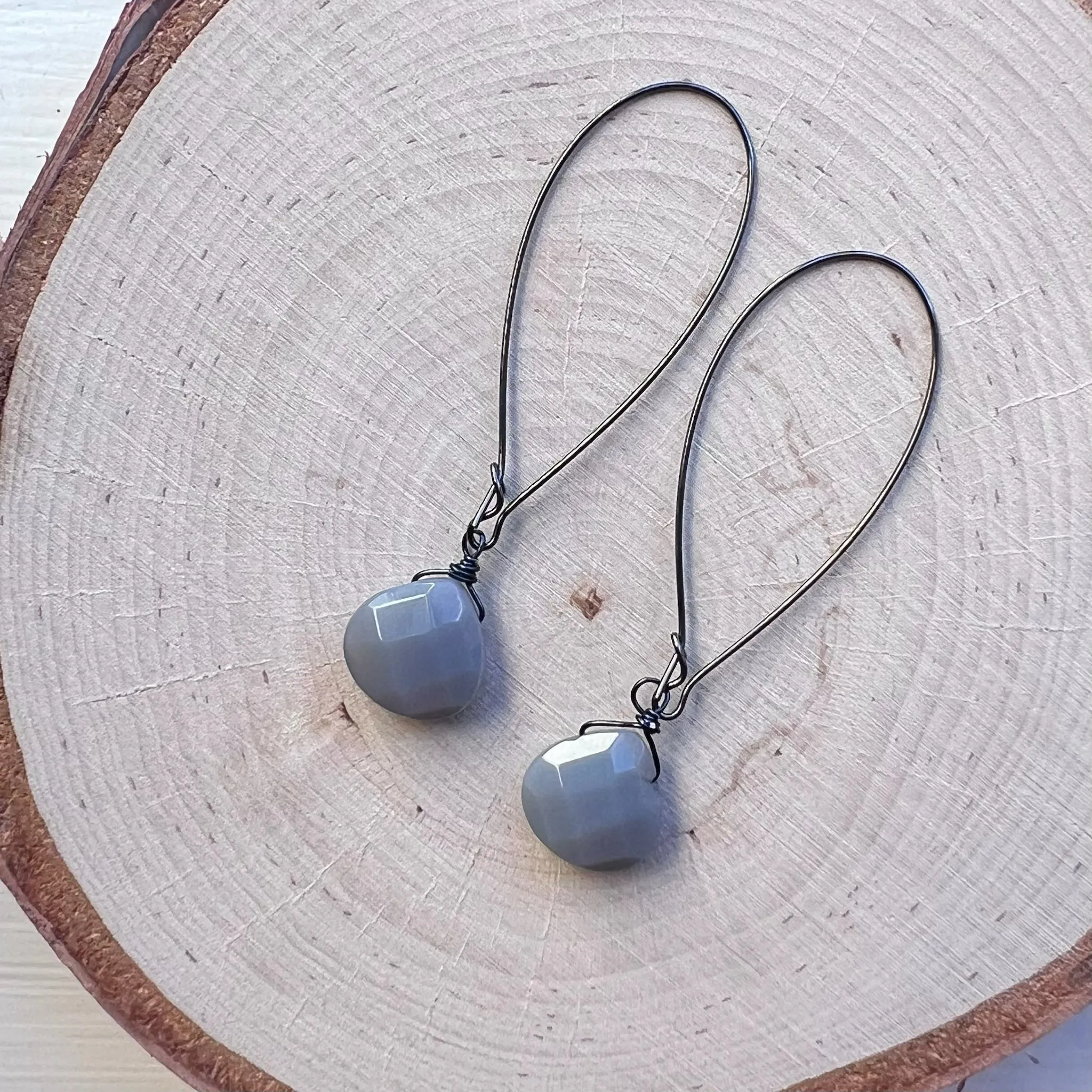 Gunmetal Stella Gemstone Earrings