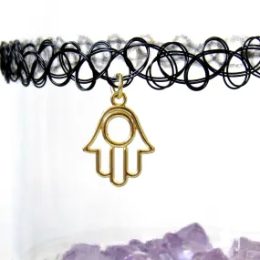 Hamsa Tattoo Choker