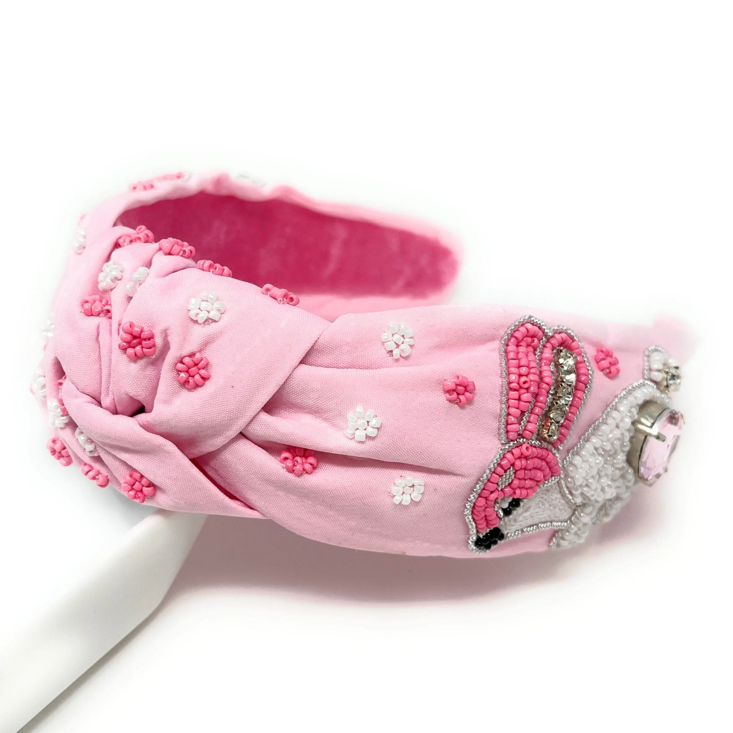 Hand Beaded Bunny Knotted Headband