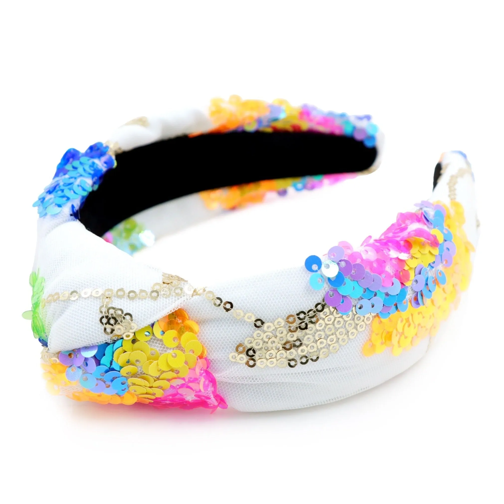 Hand Sewn Sequin Top Knotted Headband