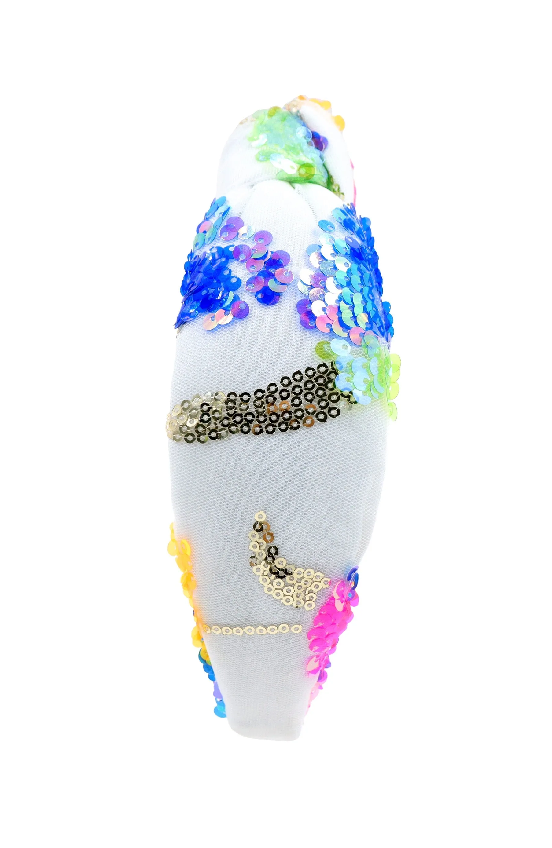 Hand Sewn Sequin Top Knotted Headband