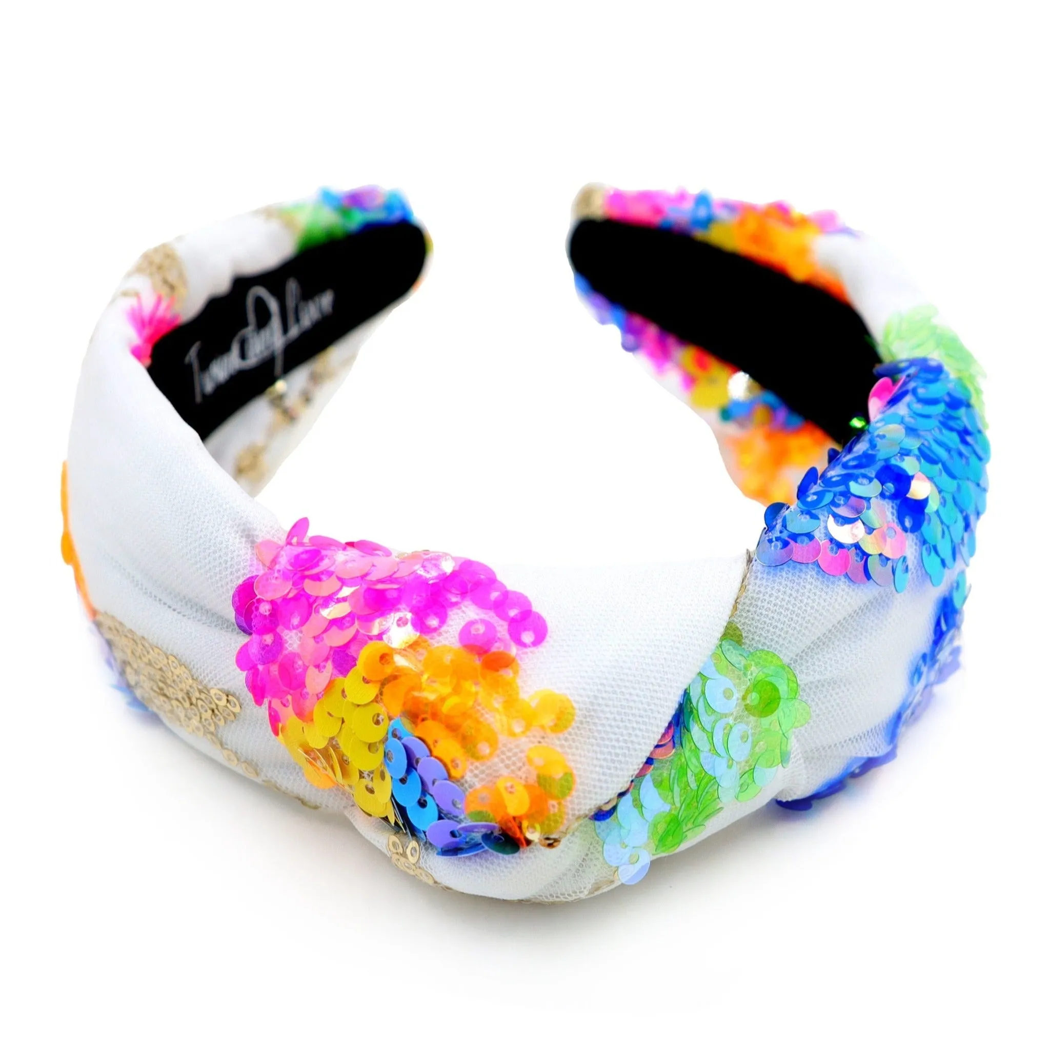 Hand Sewn Sequin Top Knotted Headband