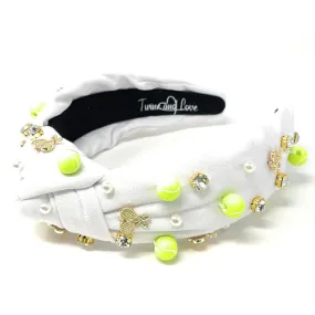 Hand Sewn Tennis Jeweled Knot Headband