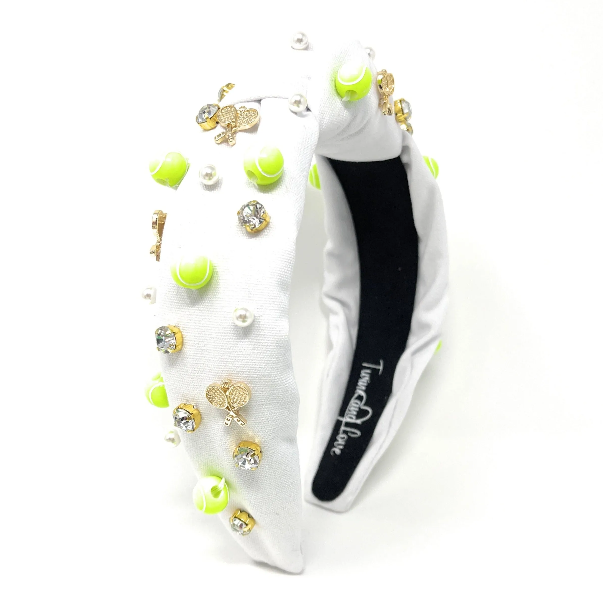 Hand Sewn Tennis Jeweled Knot Headband