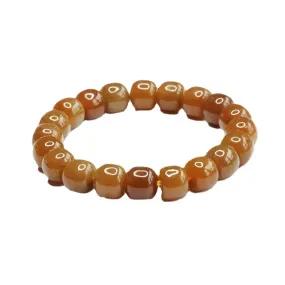 Hand String Sugar Colored Bracelet with Natural Hetian Jade