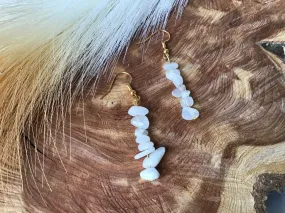 Handmade Mooonstone Chip Earrings