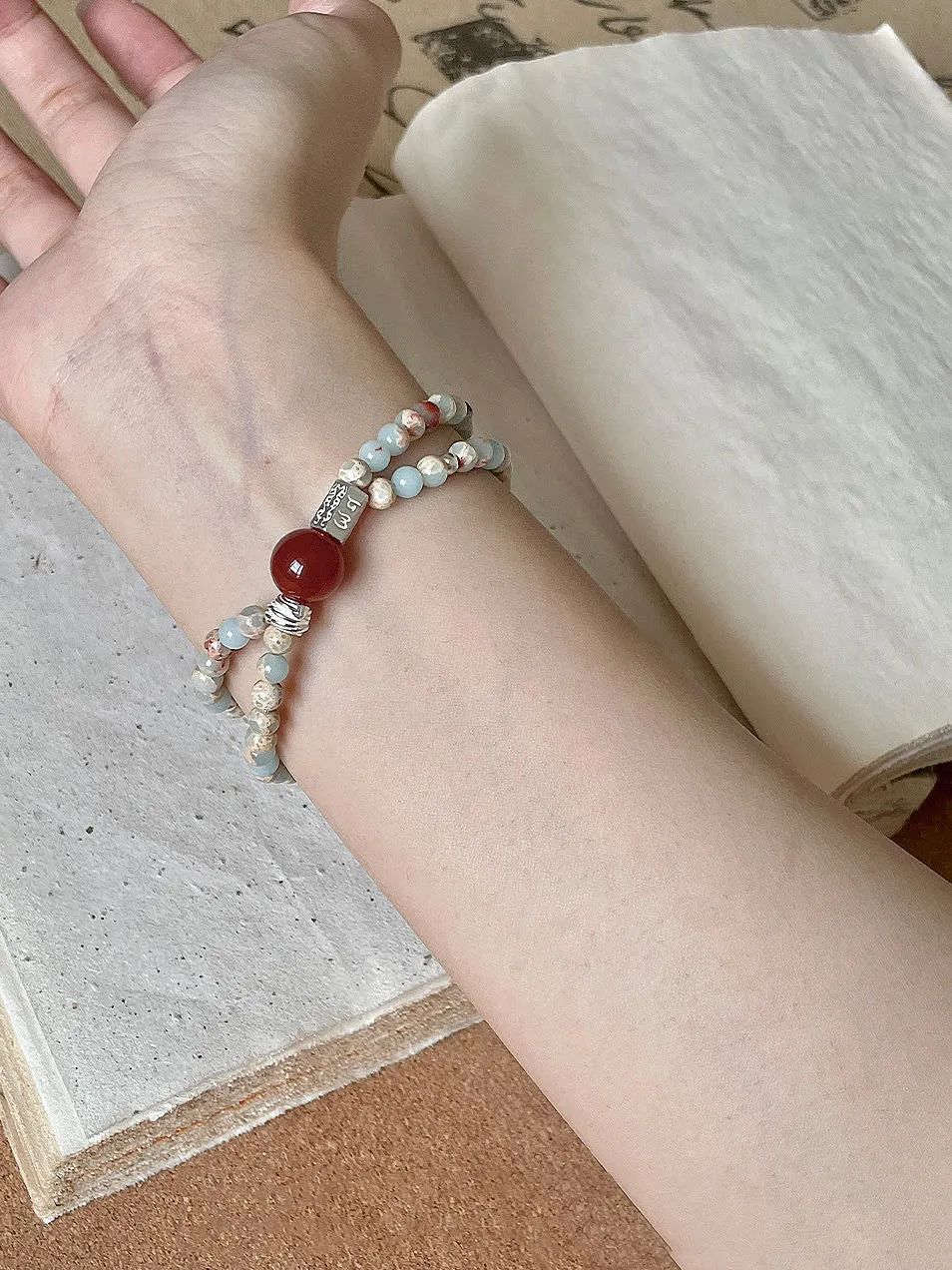 Heart Jade ✧ Shoushan Stone Agate Bracelet