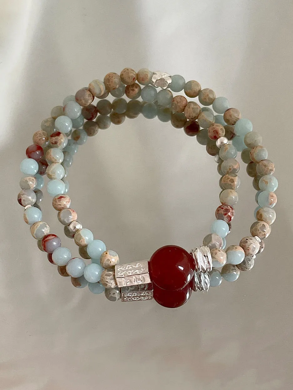 Heart Jade ✧ Shoushan Stone Agate Bracelet