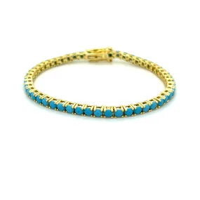 Ibiza Turquoise CZ’s 4 Prong Tennis Bracelet