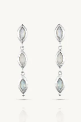 Isabella Marquise Moonstone Silver Earrings