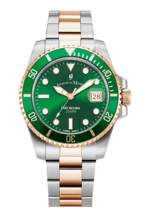 Jacques du Manoir Swiss-Made Pro Scuba 43 Two Tone Green