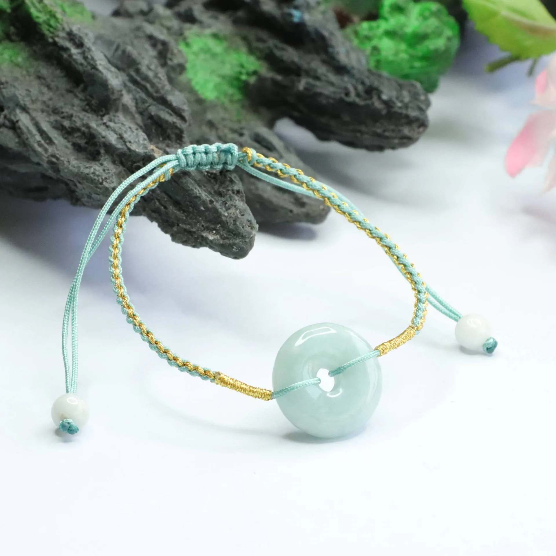 Jade Bracelet with Sterling Silver Safety Buckle