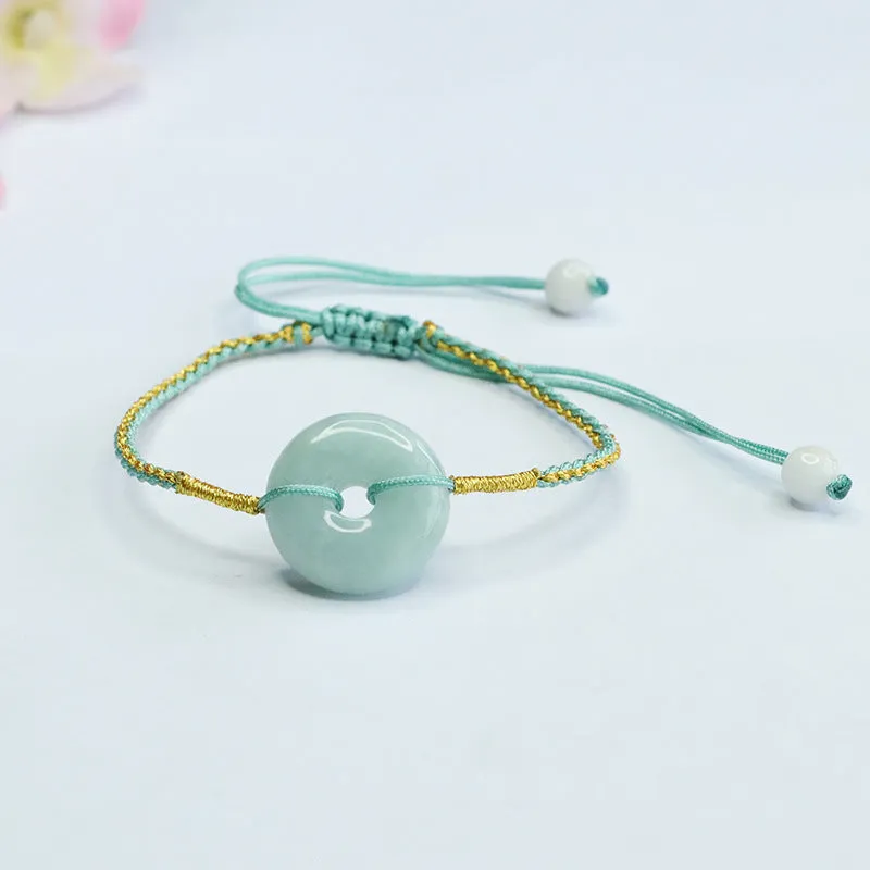 Jade Bracelet with Sterling Silver Safety Buckle