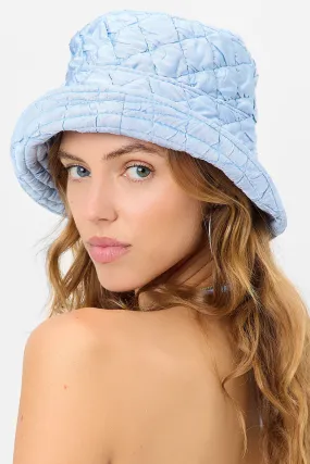 Jax Quilted Bucket Hat - Baby Blue