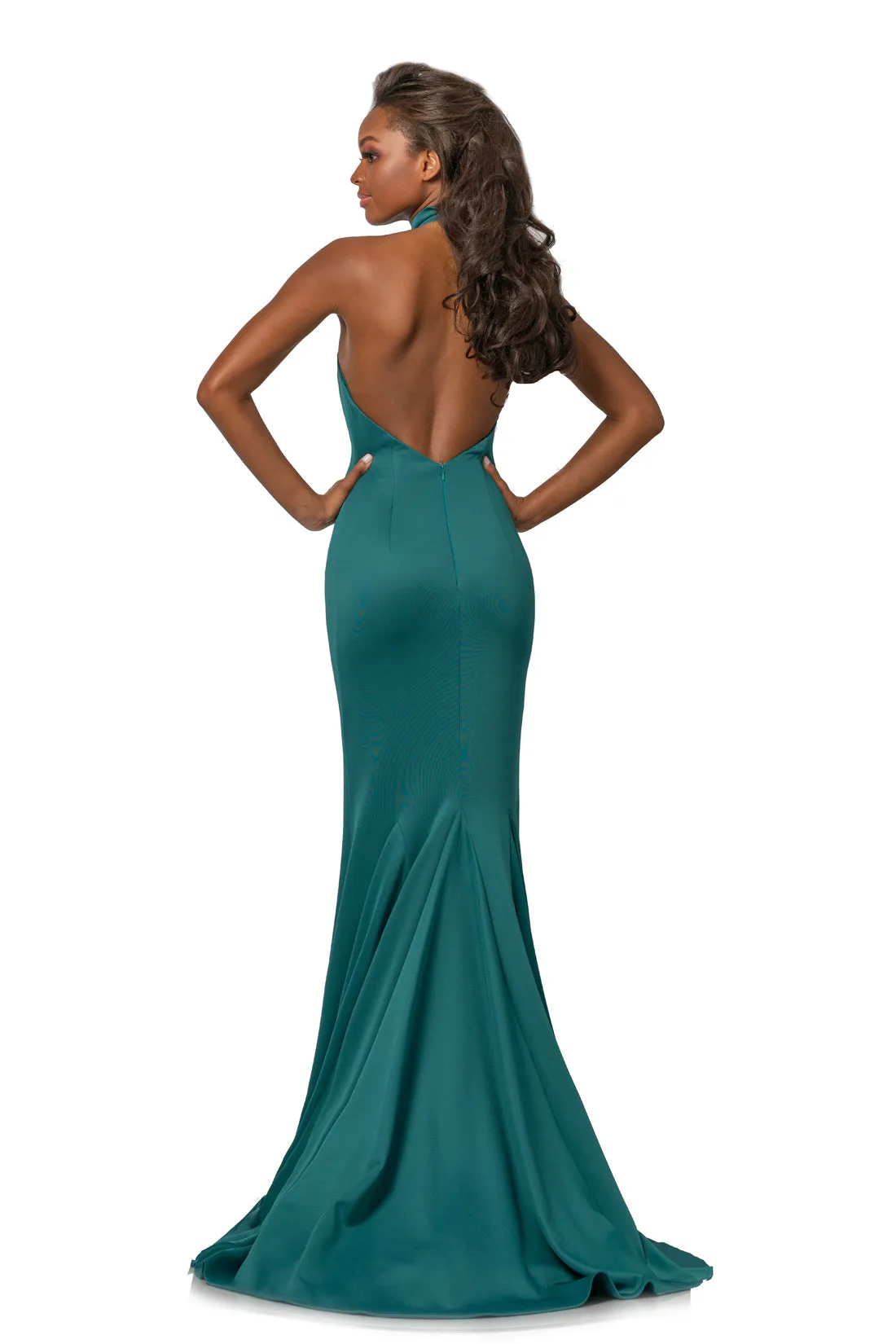 Johnathan Kayne 2096 sz 10 Fitted Mermaid High Neckline Prom Dress Pageant Gown