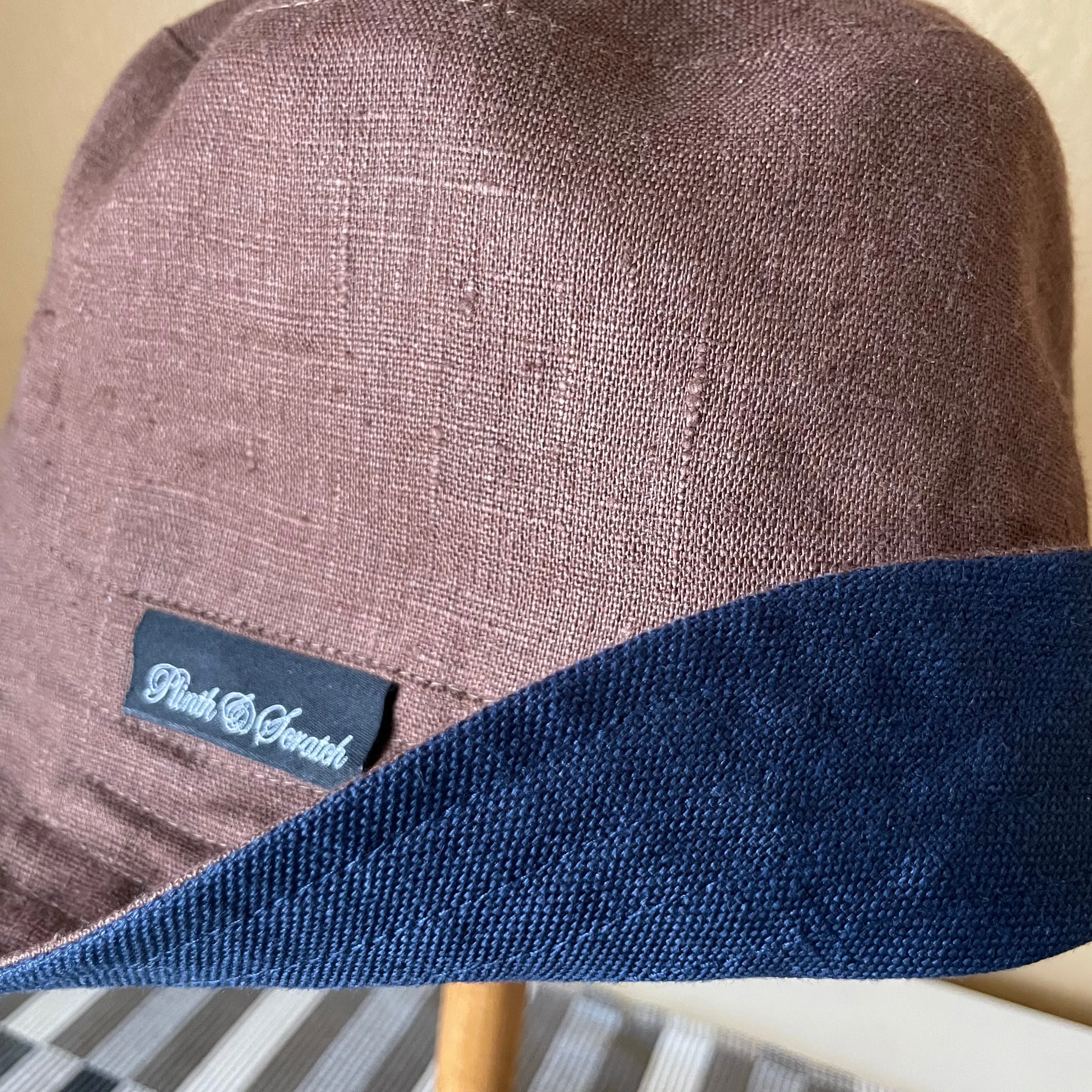 Joyride Reversible Bucket Hat in Albini Tobacco and Navy Linen