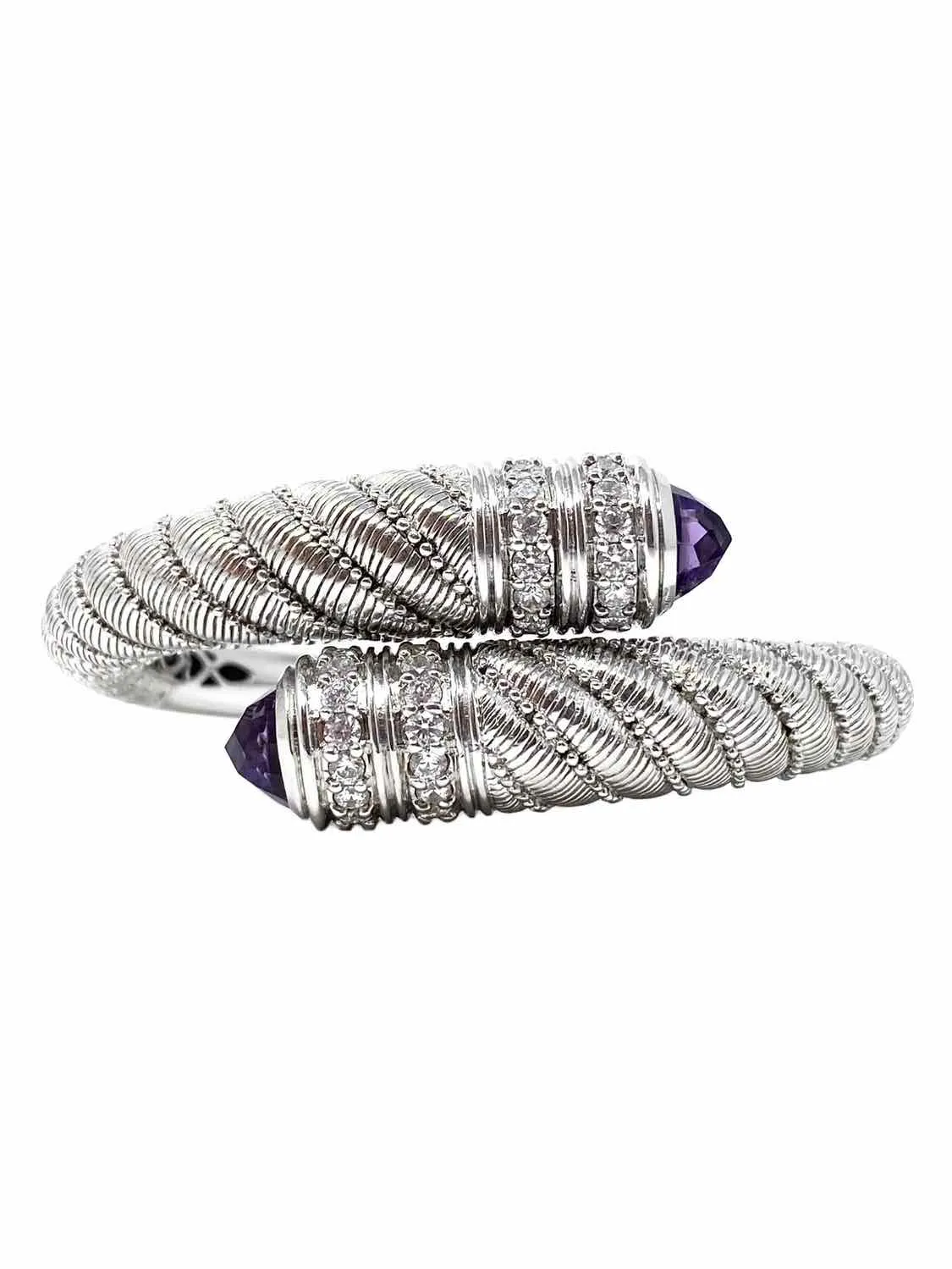 Judith Ripka .925 Purple Twisted Cubic Zirconia Bracelet