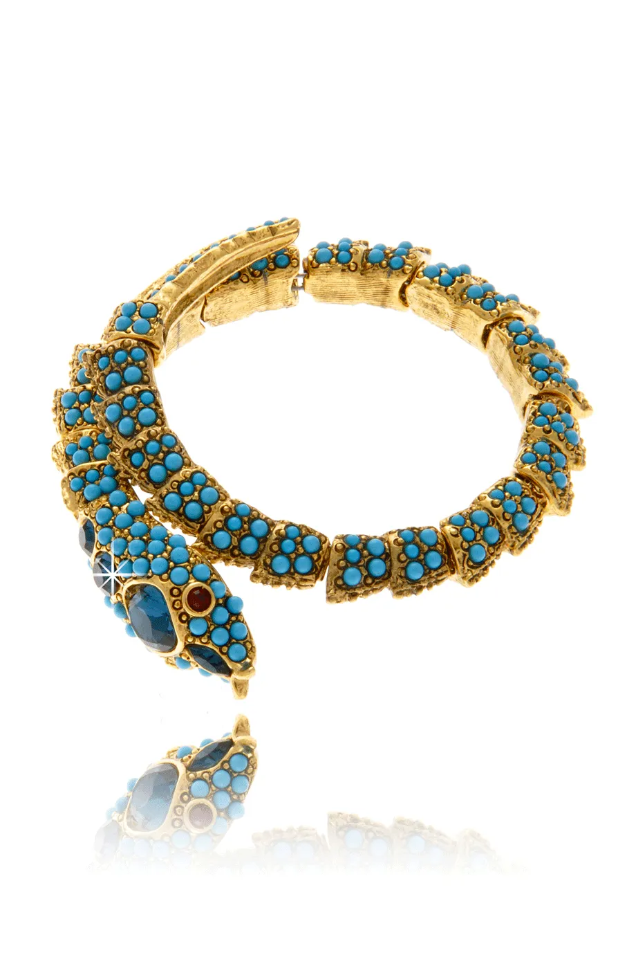 KENNETH JAY LANE SERPENT Turquoise Crystal Bracelet