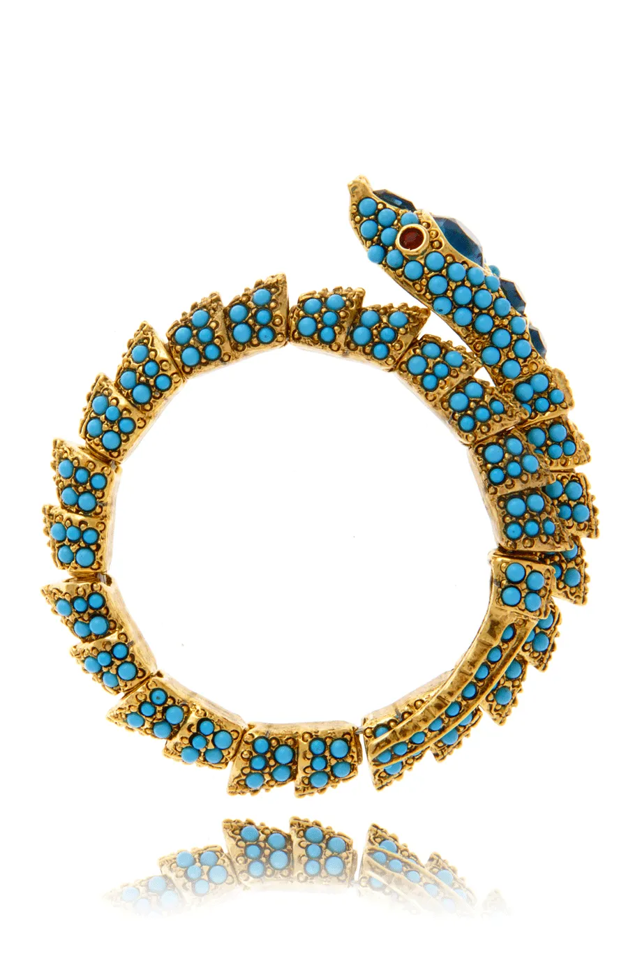 KENNETH JAY LANE SERPENT Turquoise Crystal Bracelet