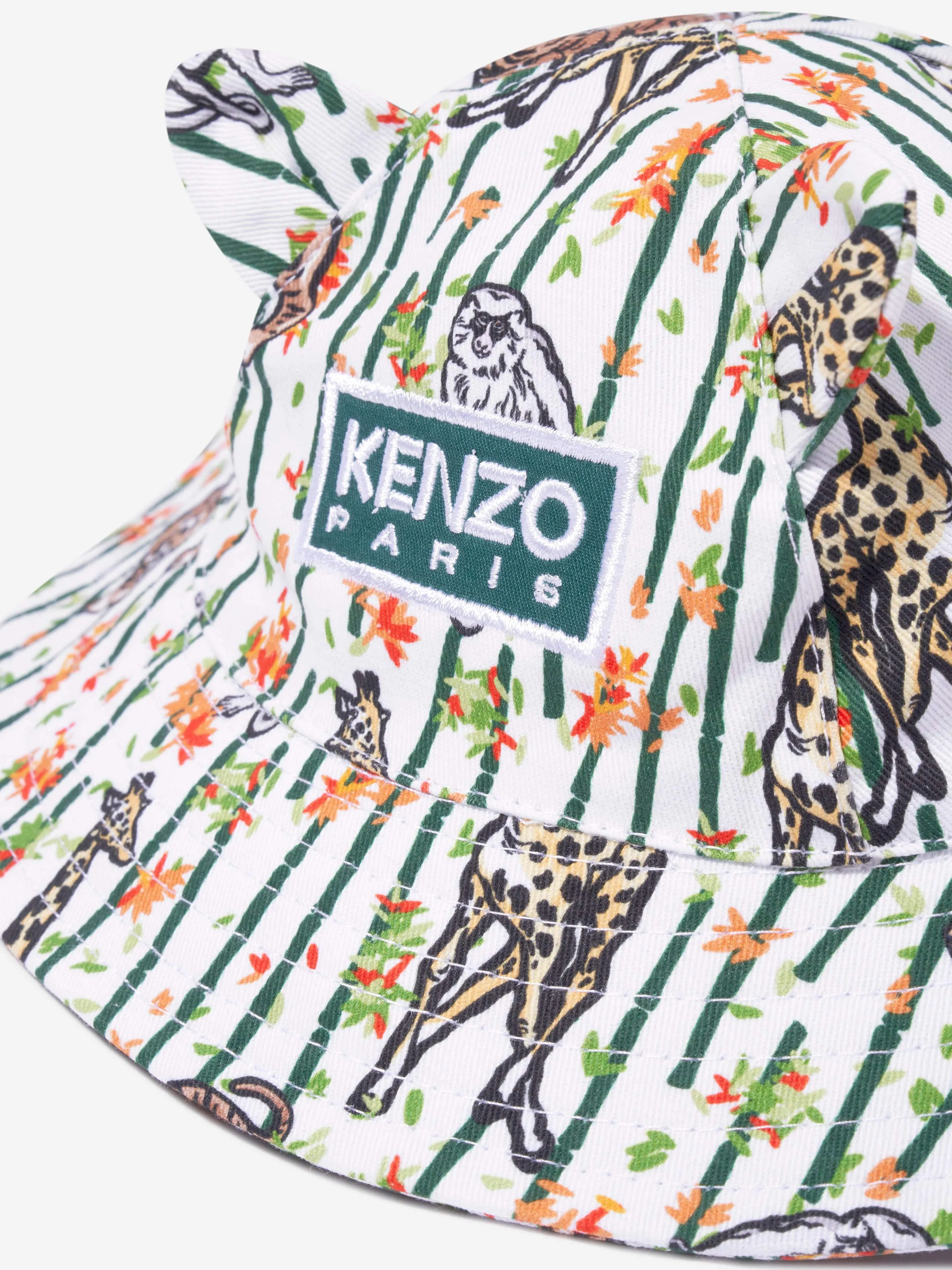 KENZO Baby Boys Bamboo Bucket Hat in White