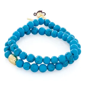 King Ice Turquoise Buddha Bead Wrap Bracelet