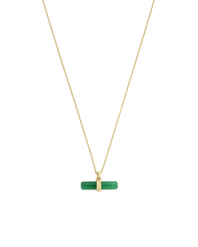 Kirstin Ash Green Onyx T-Bar Necklace (Gold Vermeil)