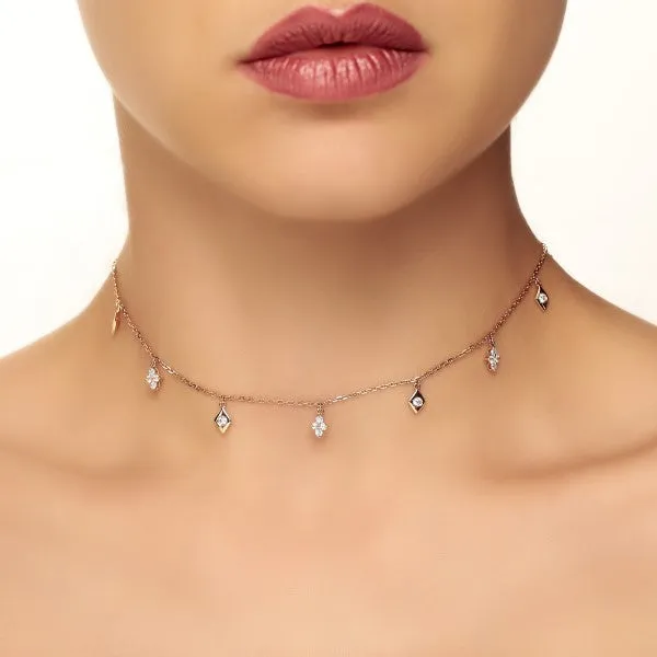 Kite Shape Round Diamond Choker