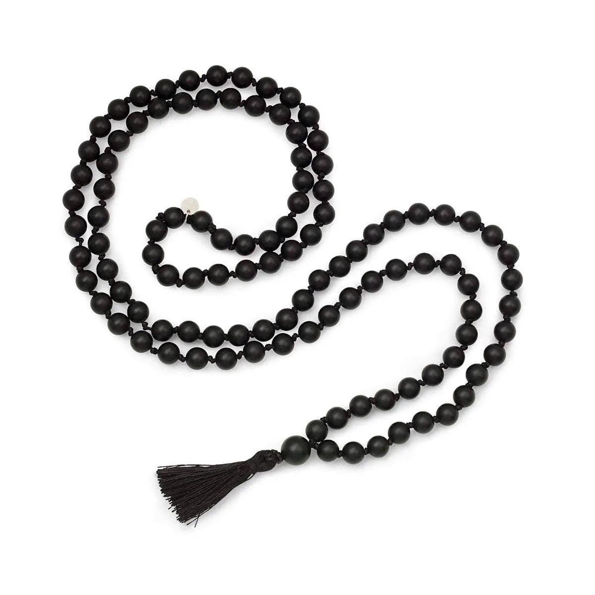 LH x JA Akasha Onyx Mala Bead Tassel Necklace | Ready to Ship