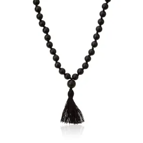 LH x JA Akasha Onyx Mala Bead Tassel Necklace | Ready to Ship