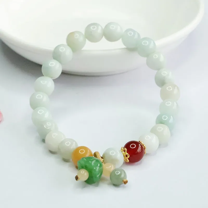 Lotus Jade Bracelet with Sterling Silver Needles