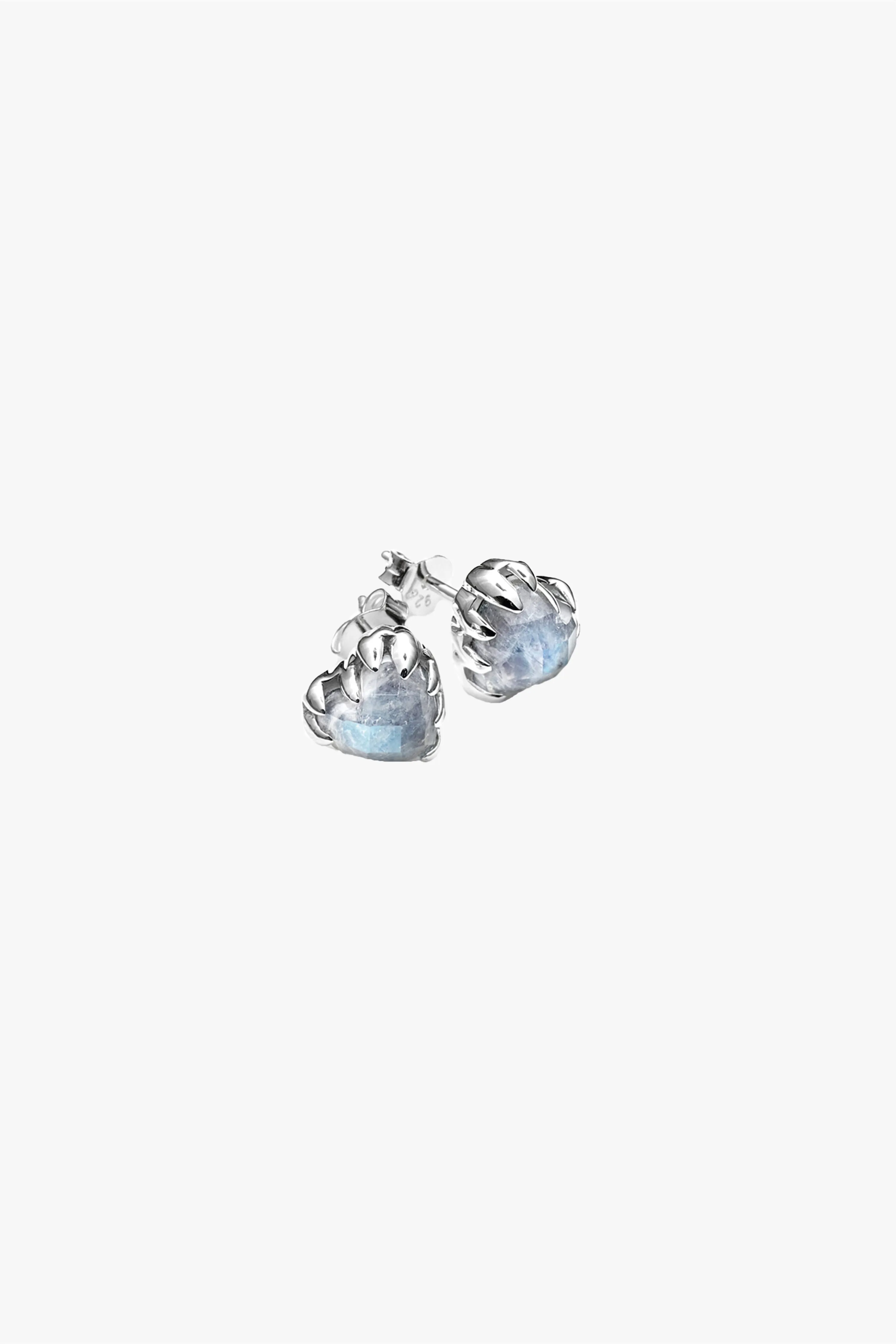 Love Claw Heart Moonstone Stud Earring