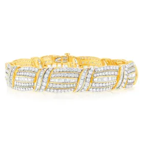 Luminesce Lab Grown 10.15Carat Brilliant Cut Diamond Bracelet In 9ct Yellow Gold