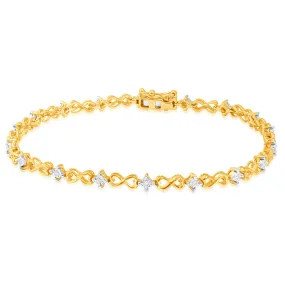 Luminesce Lab Grown Diamond infinity Bracelet in 9ct Yellow Gold