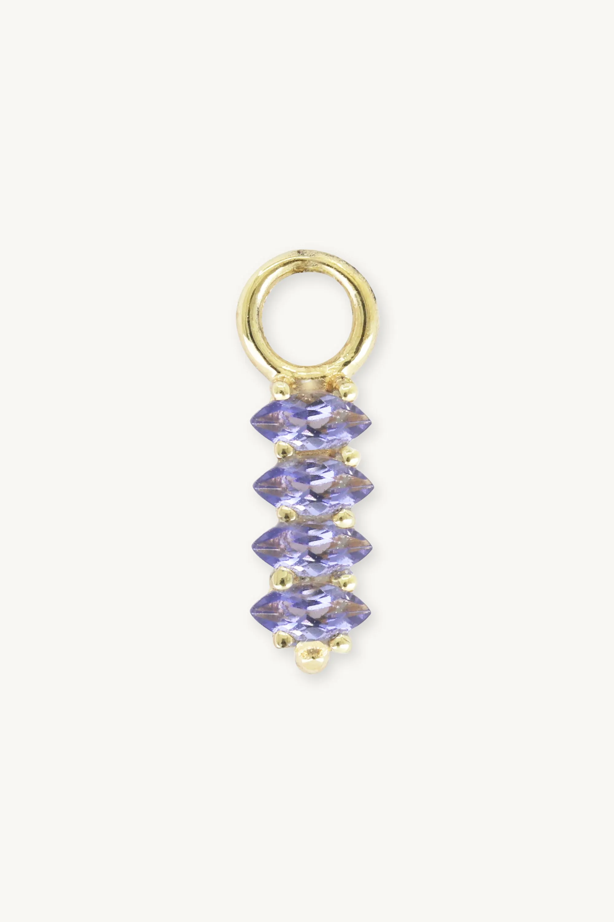 Lynx Iolite Marquise Gold Charm