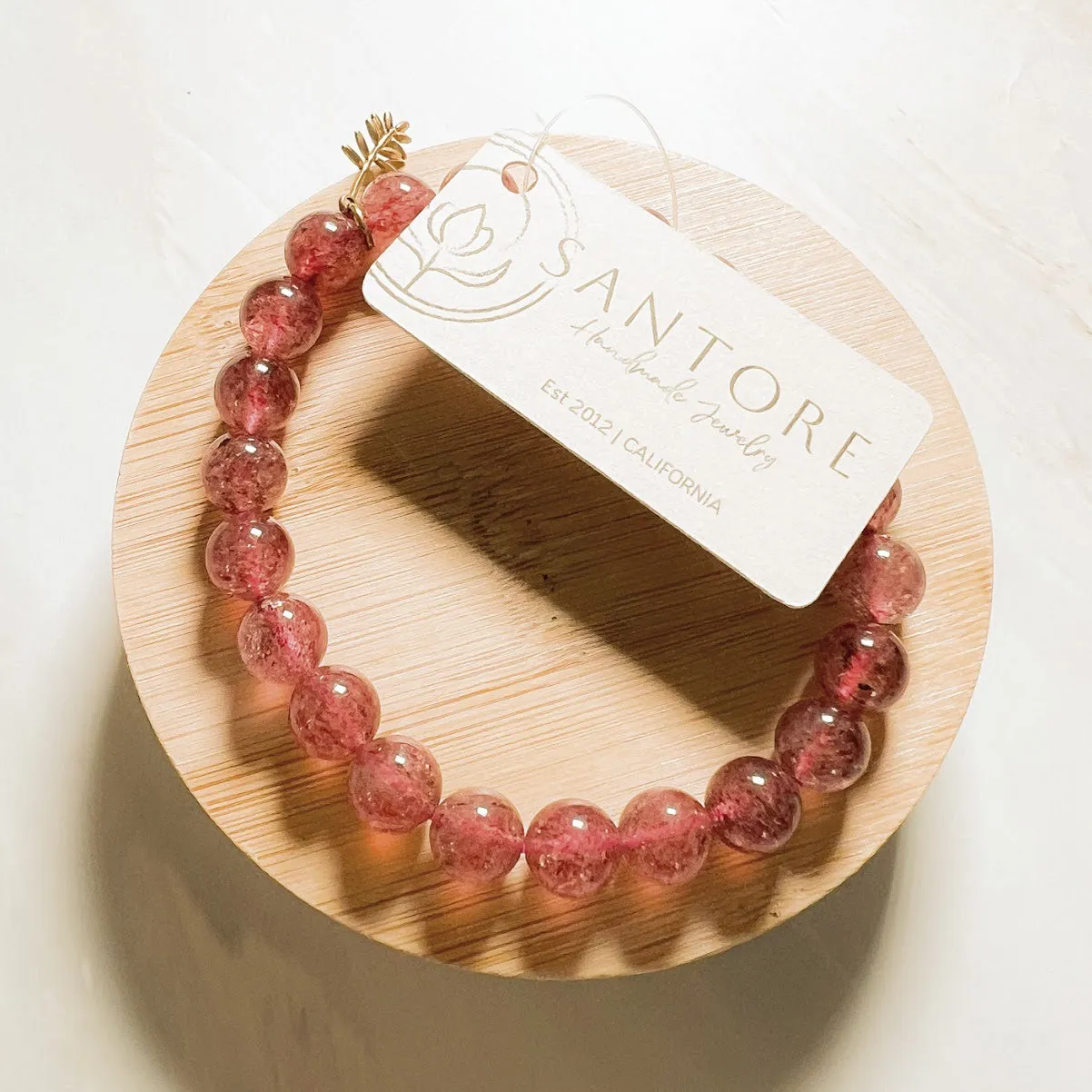 Mala: Strawberry Quartz Beaded Bracelet