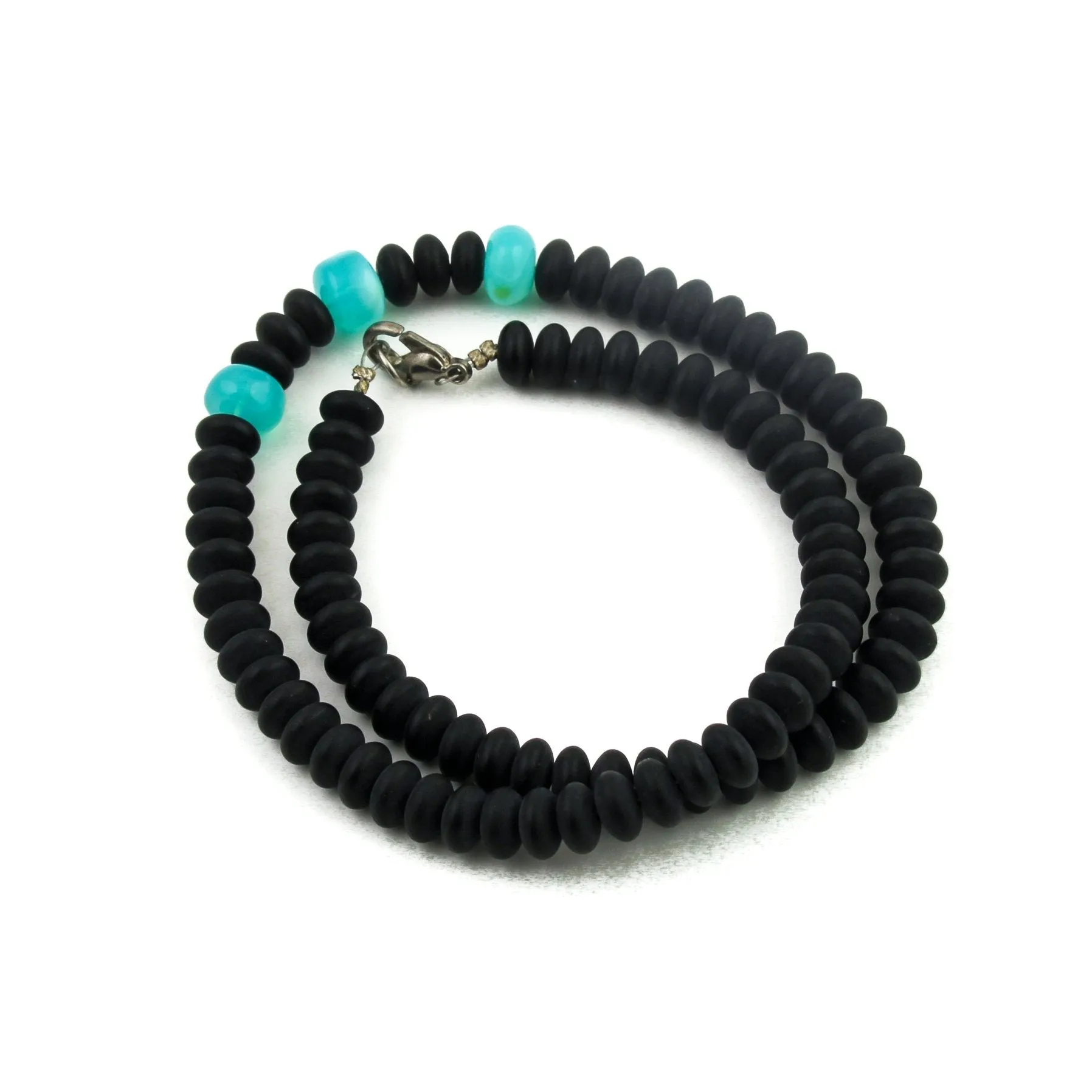 Matte Onyx x Gem silica Beaded Necklace