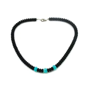 Matte Onyx x Gem silica Beaded Necklace