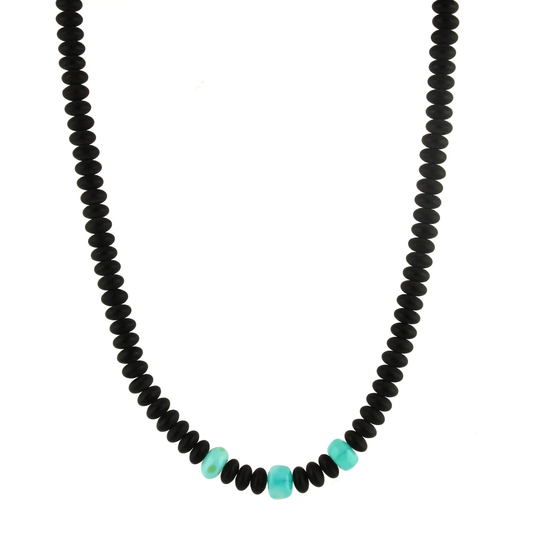 Matte Onyx x Gem silica Beaded Necklace