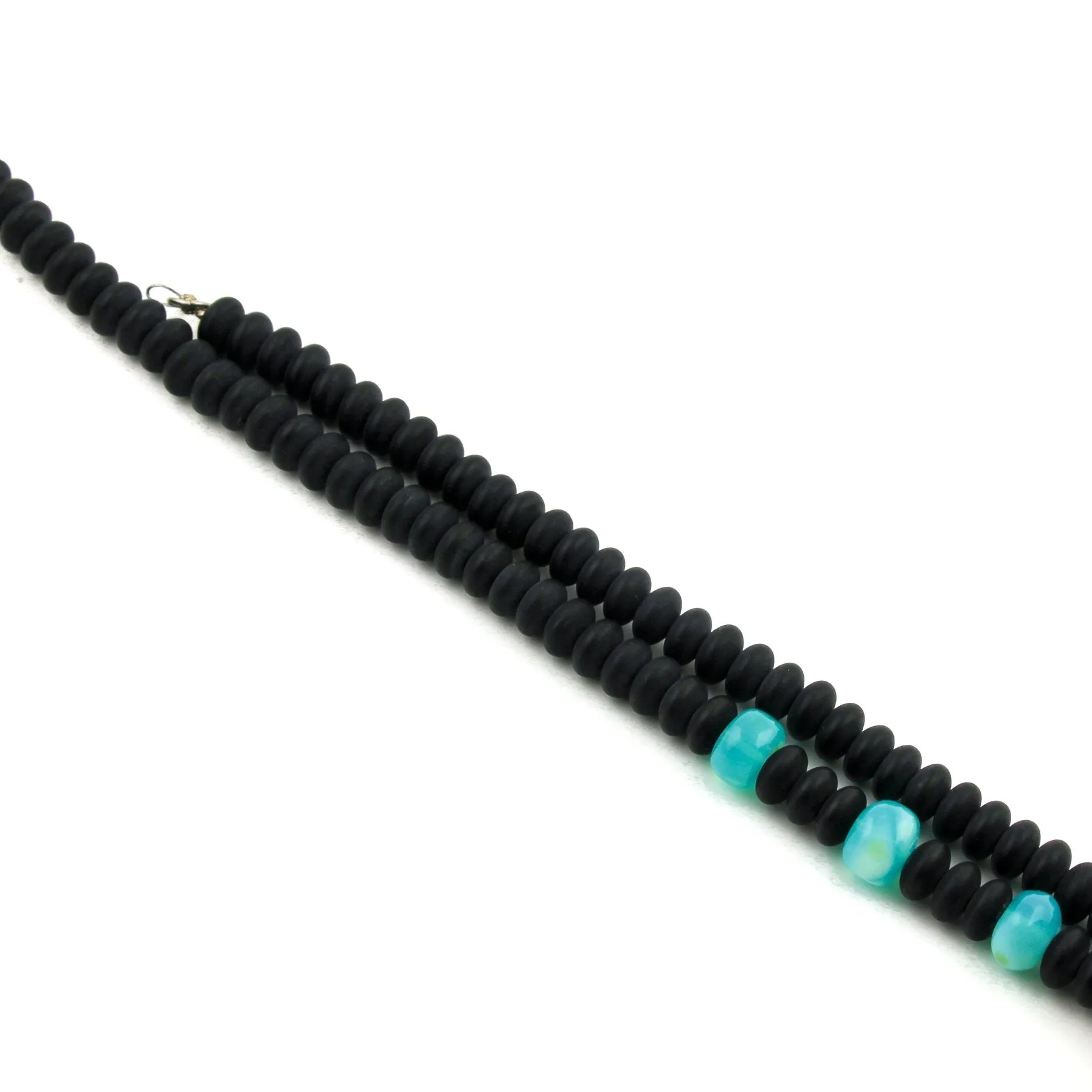 Matte Onyx x Gem silica Beaded Necklace