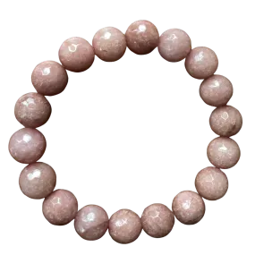 Mauve Faceted Jade 10mm Bracelet