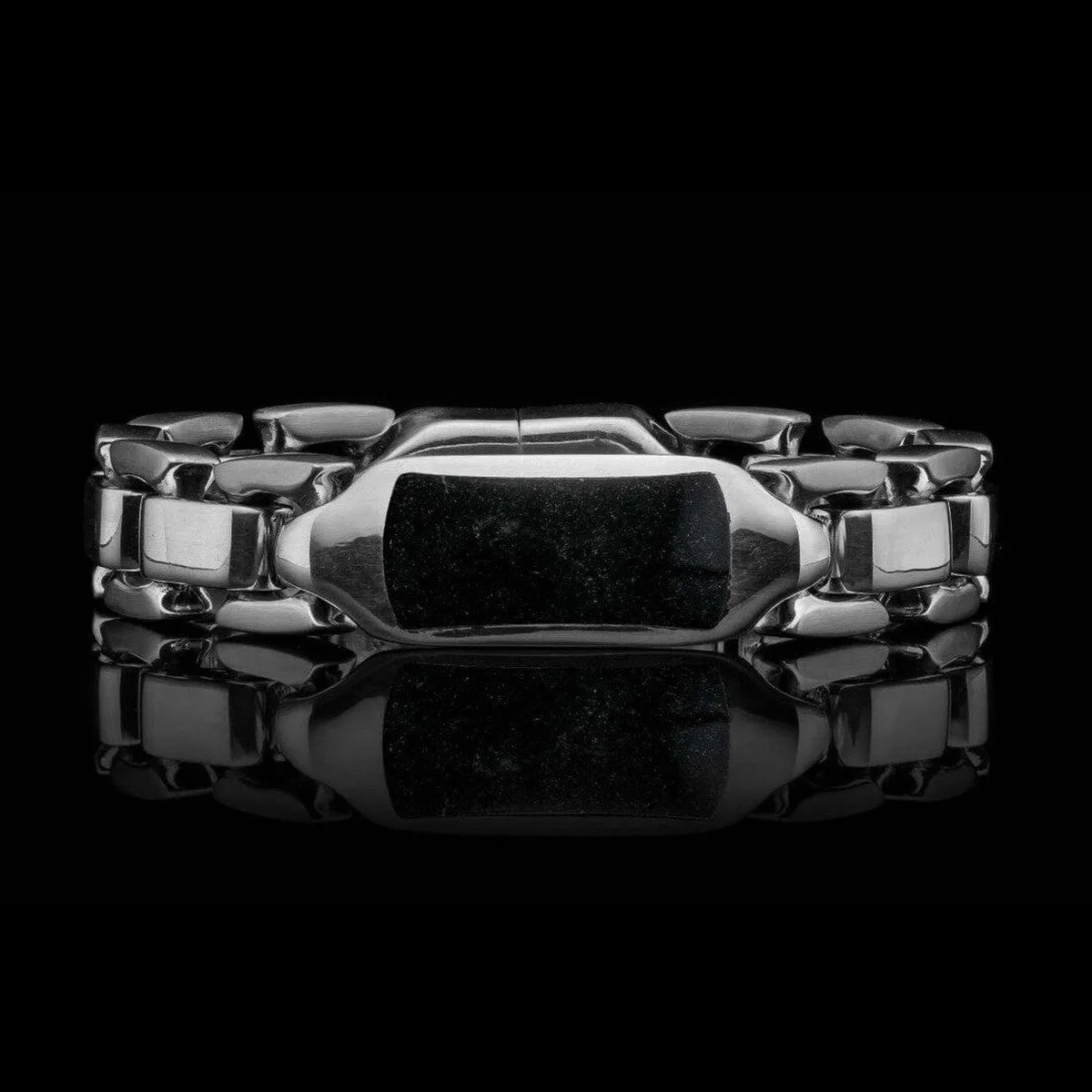 Men's Black Jade Identity Bracelet - BR24 BLK J