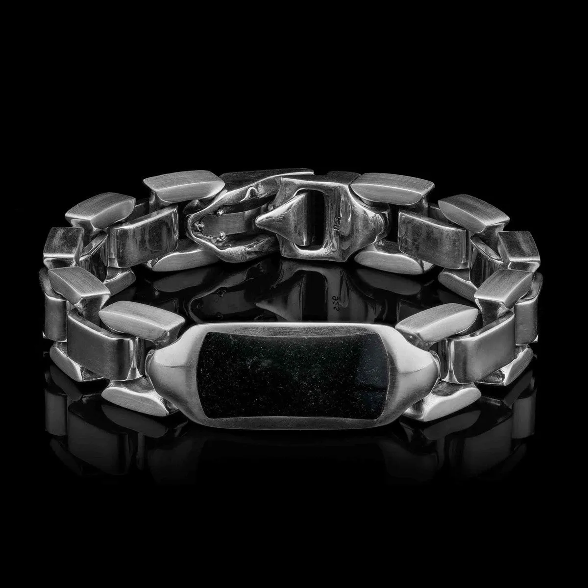 Men's Black Jade Identity Bracelet - BR24 BLK J