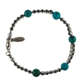 Mens Double Silver Faceted Bead Mens Bracelet on Olive Waxed Linen