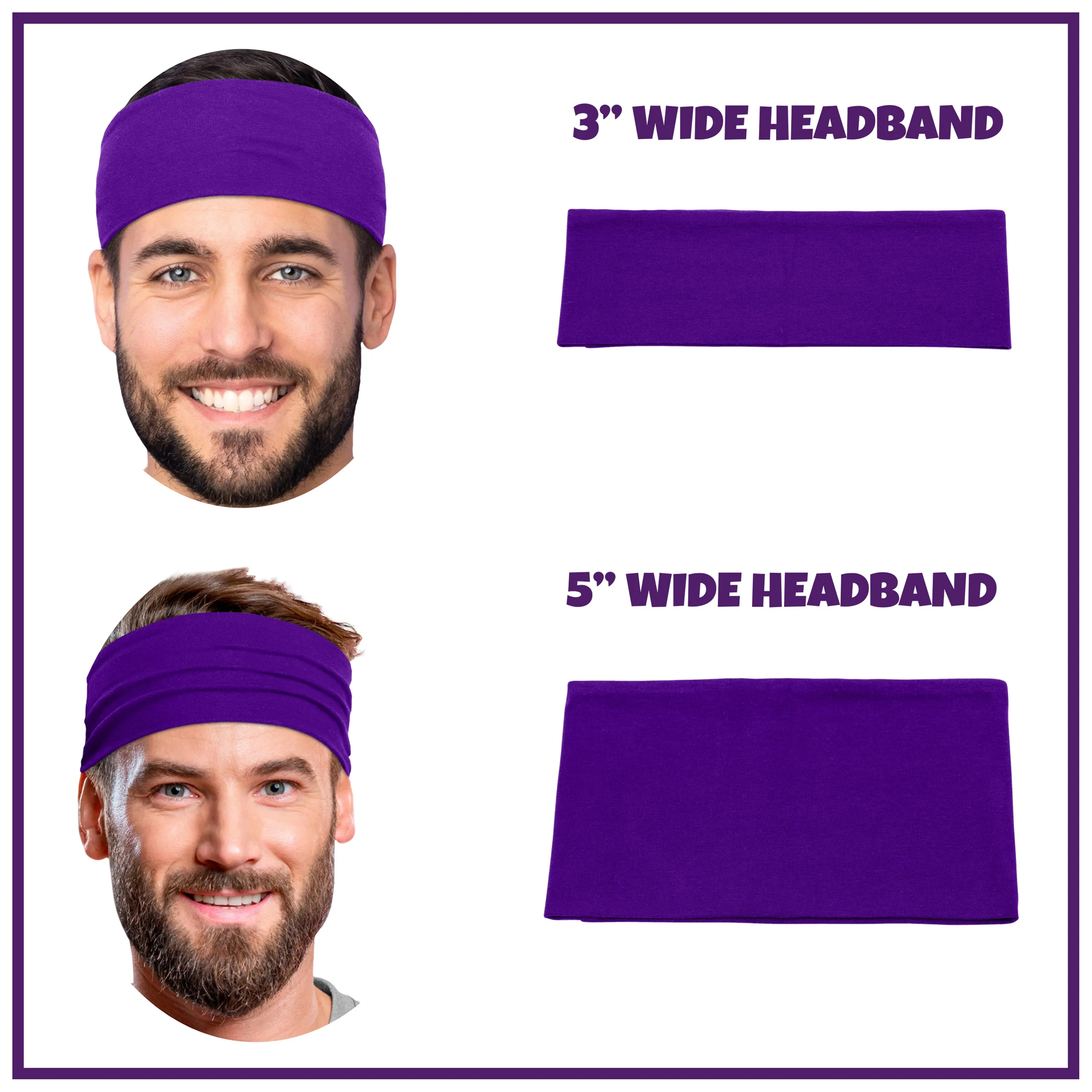 Men's Headbands Cotton Jersey 5" Wide Sports Fitness Yoga Made in the USA Jade